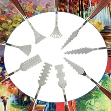 9 pcs Stainless Steel Palette Knives Spatulas Artists FX Special Effects Thin Flexible Art Tools Oil Painting Acrylic Mixing
