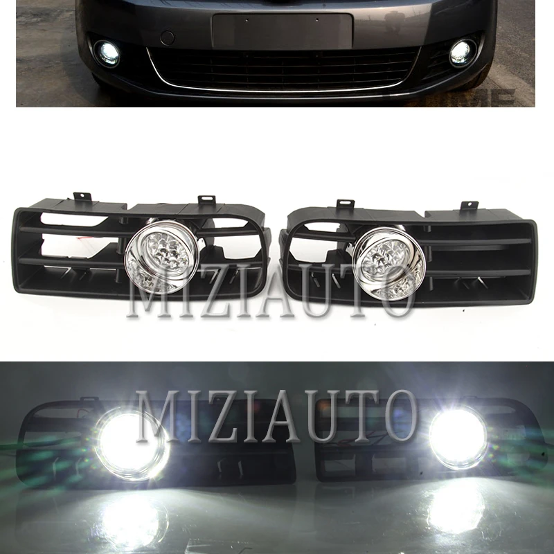 Baratos 2 uds. Luces antiniebla con parrillas de carreras 9 led antiniebla accesorios para coches VW Golf 4 MK4 1998 2004