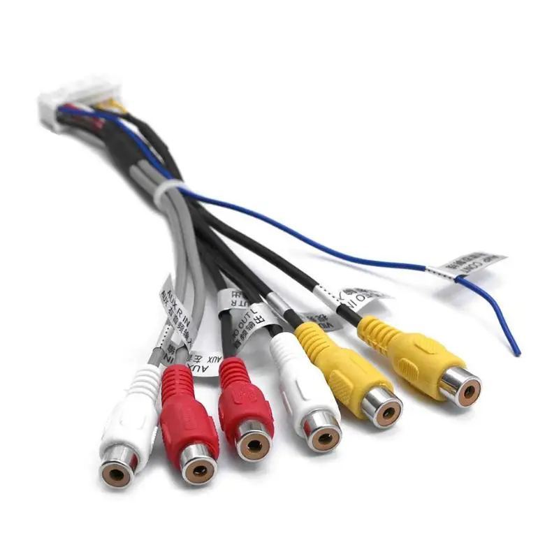 20Pin штекер для 6x3,5 мм RCA Женский автомобильный стерео адаптер кабель жгут проводов