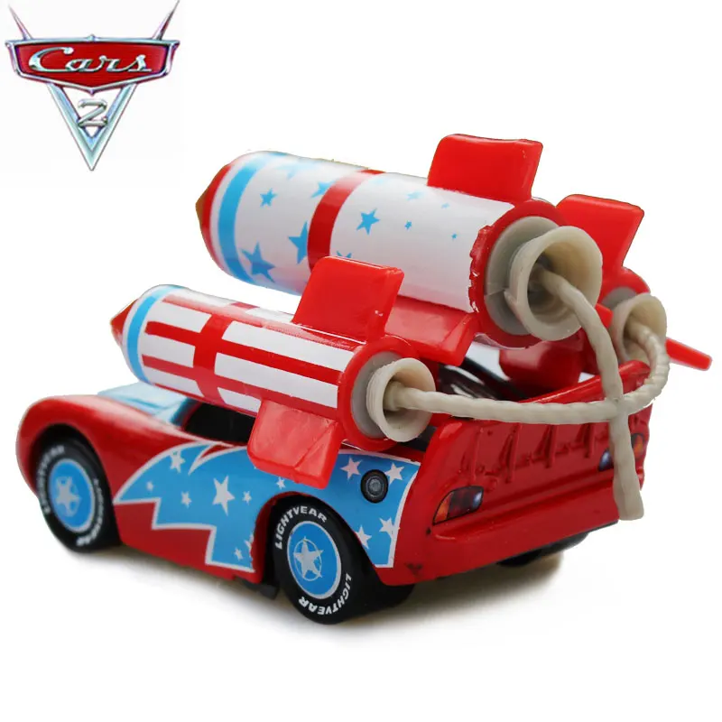 Disney Pixar Cars 2 Blue Rocket Lightning McQueen 1:55 металл, полученный литьем под давление автомобиля развивающие игрушки автомобили рождественские подарки на день рождения