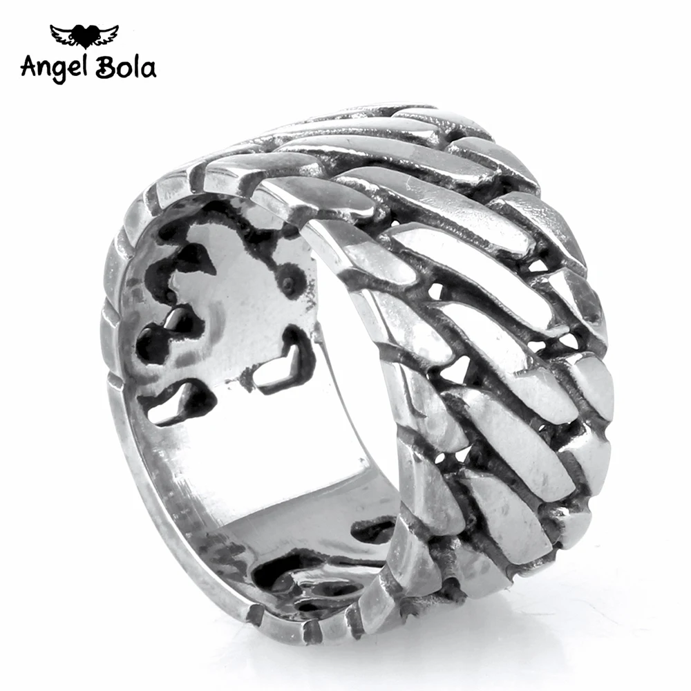 Прямая,, ретро титановое кольцо Будды из нержавеющей стали, Панк Байкер ювелирные изделия, широкая цепочка, кольцо бутон-0118 - Цвет основного камня: H