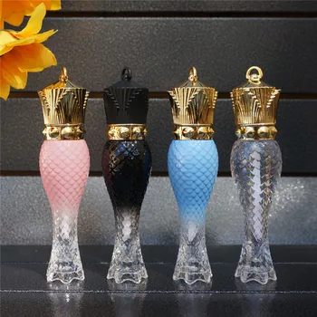 

2pcs Empty Lip Gloss Tubes Crown Mermaid Lip Bottle Clear Cosmetic Containers Travel Portable Transparent Bottle Brush