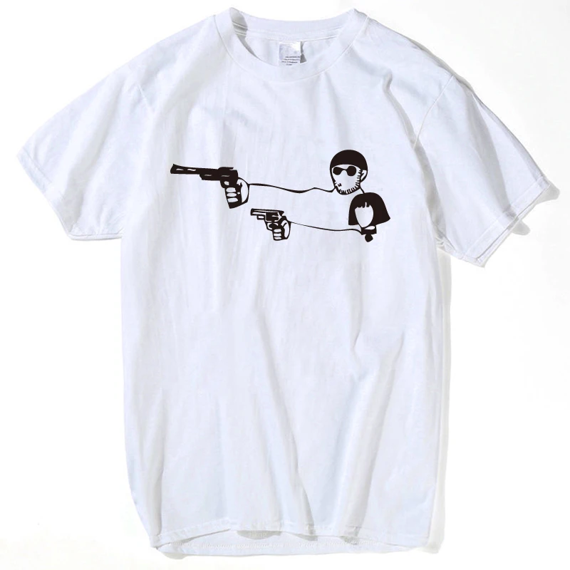 Профессиональная футболка с изображением Леона Матильды, Мужская модная футболка с забавным рисунком для скейтборда, женские летние белые топы, топы с коротким рукавом, футболки