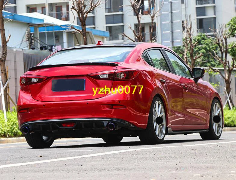 Для Mazda 3 Sedan Axela- ABS углеродное волокно задний спойлер крыло молдинг отделка 1 шт