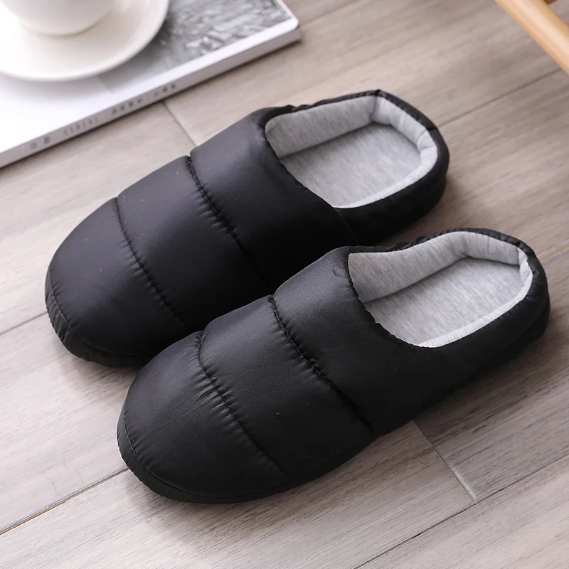 

ZXWFOBEY Men's Waterproof Slippers Women Indoor 2019 Fashion Non-slip Slipper Couple House Slippers Men Winter Warm Shoes