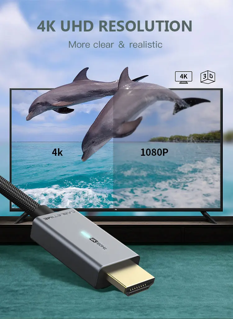 CABLETIME Mini Displayport to HDMI Cable 4K/HD Thunderbolt 2 Mini