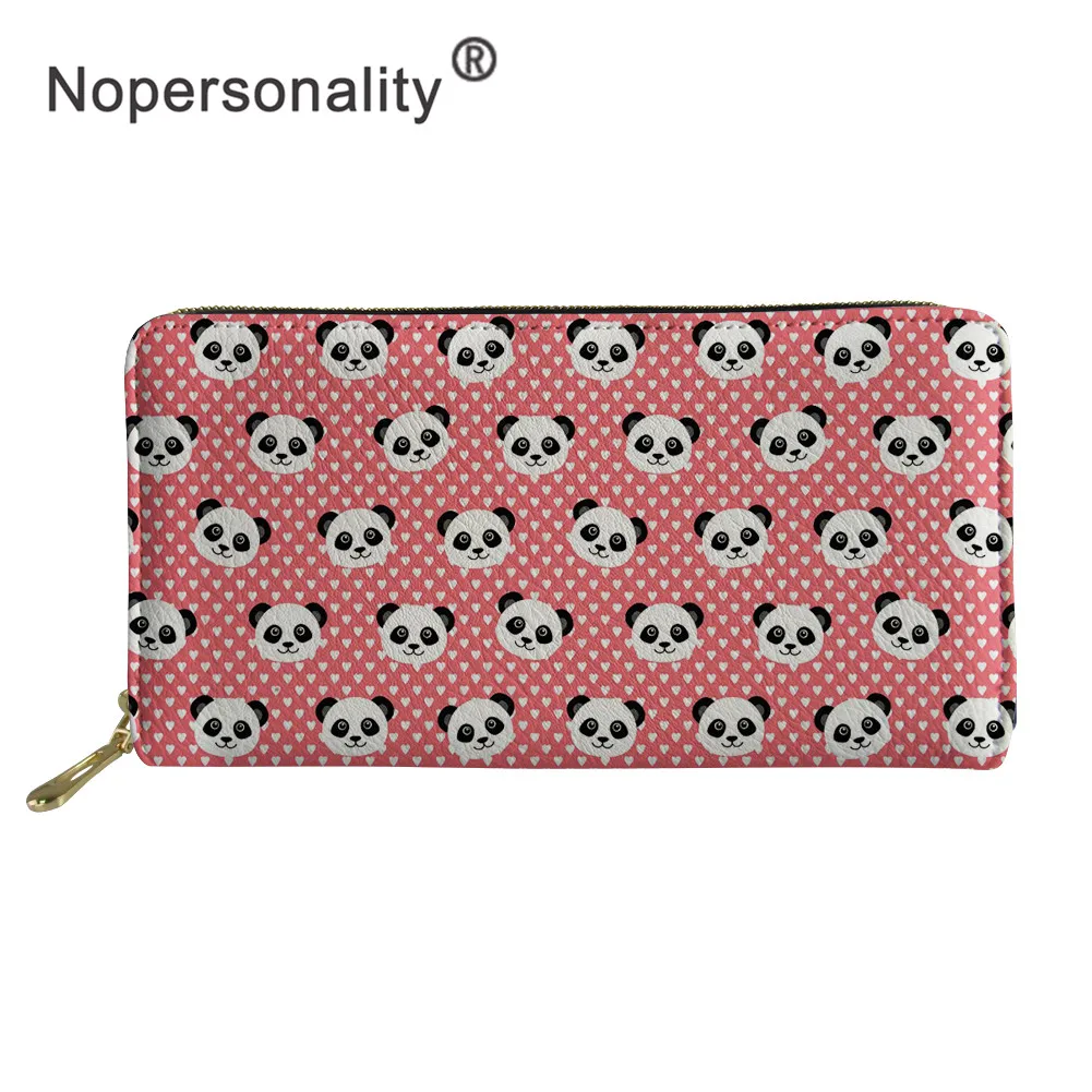 Nopersonality Роскошный кошелек с принтом милой панды, повседневный женский водонепроницаемый клатч, сумки для телефона, женские длинные кожаные кошельки на молнии - Цвет: Z5290Z21