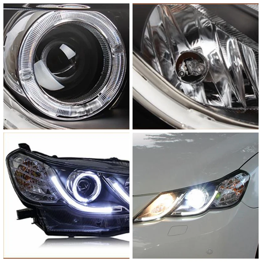 VLAND Заводская фара для автомобиля для Reiz xenon фара 2010 2013 Для Mark головной свет с ангельскими глазами+ светодиодный объектив дневного света