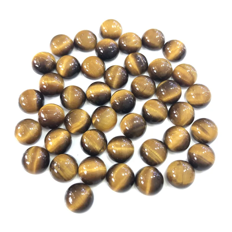 Natural Tiger Eye Beads Gemstone Fashion Jewelry Accessories 8mm Round Shape Cabochon 2pcs/lot