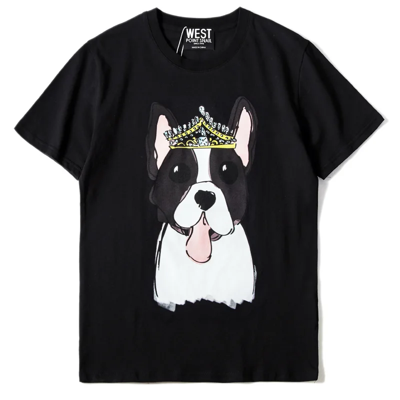 Мужские новые модные футболки в стиле панк футболка со щенком хип-хоп скейтборд