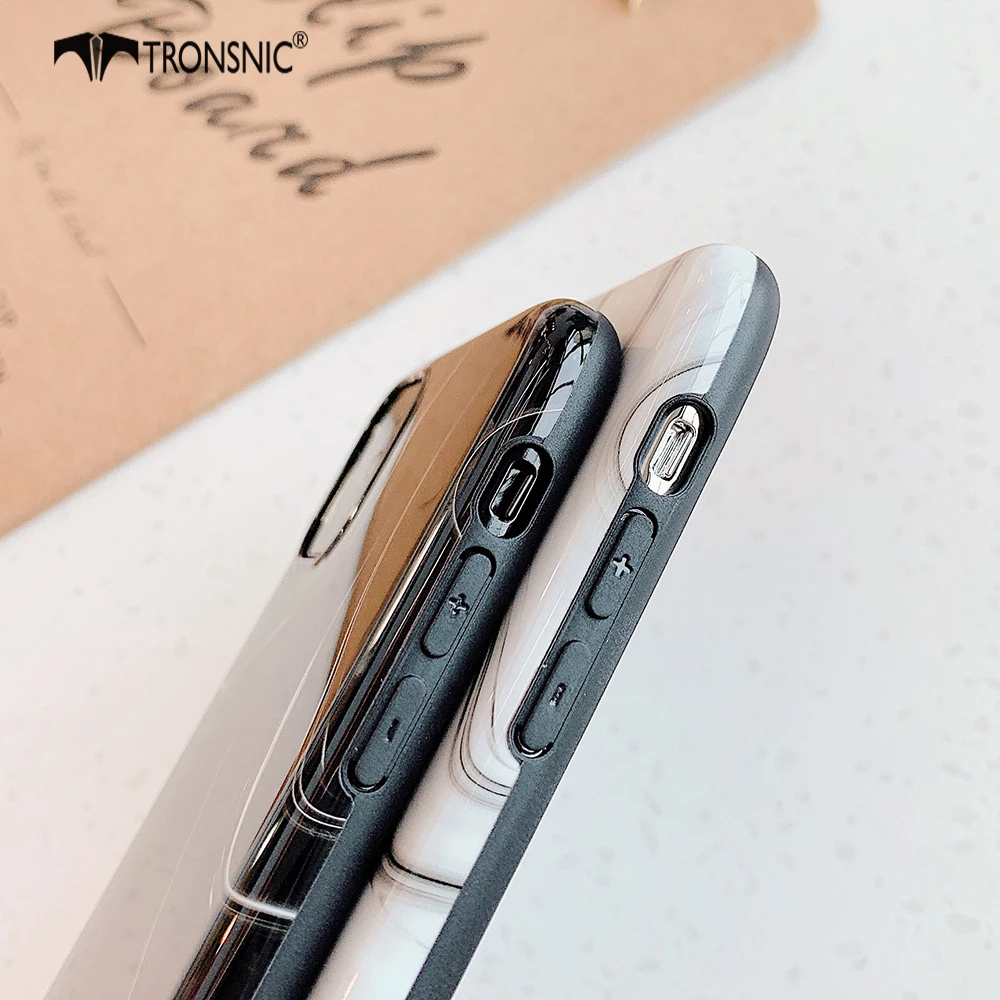 Мраморный чехол для телефона iPhone 11 Pro Max XR X XS MAX, мягкий блестящий черный белый роскошный чехол для iPhone 6s 7 8 Plus, модные чехлы