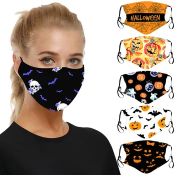 

Unisex Adjustable Windproof Reusable Halloween Printed Face Mask Cloth Mouth Cover Mouth Mask Face Mouth Mask Reuseable