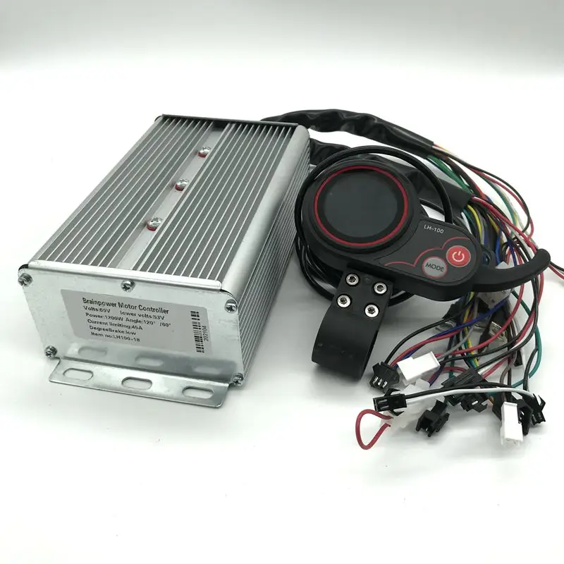 전기 자전거 48V 60V 1200W 45A 드라이버 컨트롤러 및 브러시리스 모터 LH100 디스플레이 60V 용 LH-100 LCD 디스플레이 컨트롤러