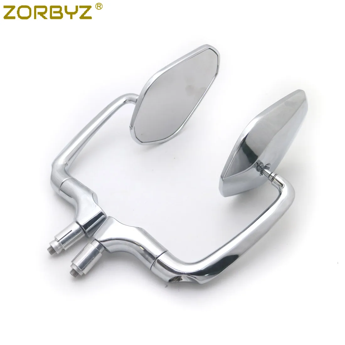 ZORBYZ Pair 7/8" 22mm Chrome Motorcycle Handlebar End Rearview Side Mirrors For Honda Yamaha Suzuki