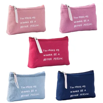 

Letter Canvas Makeup Bag Organizer for Women Travel Cosmetic Bags for Girls Make Up Pouch Toiletry Storage Bag Clutch Bags