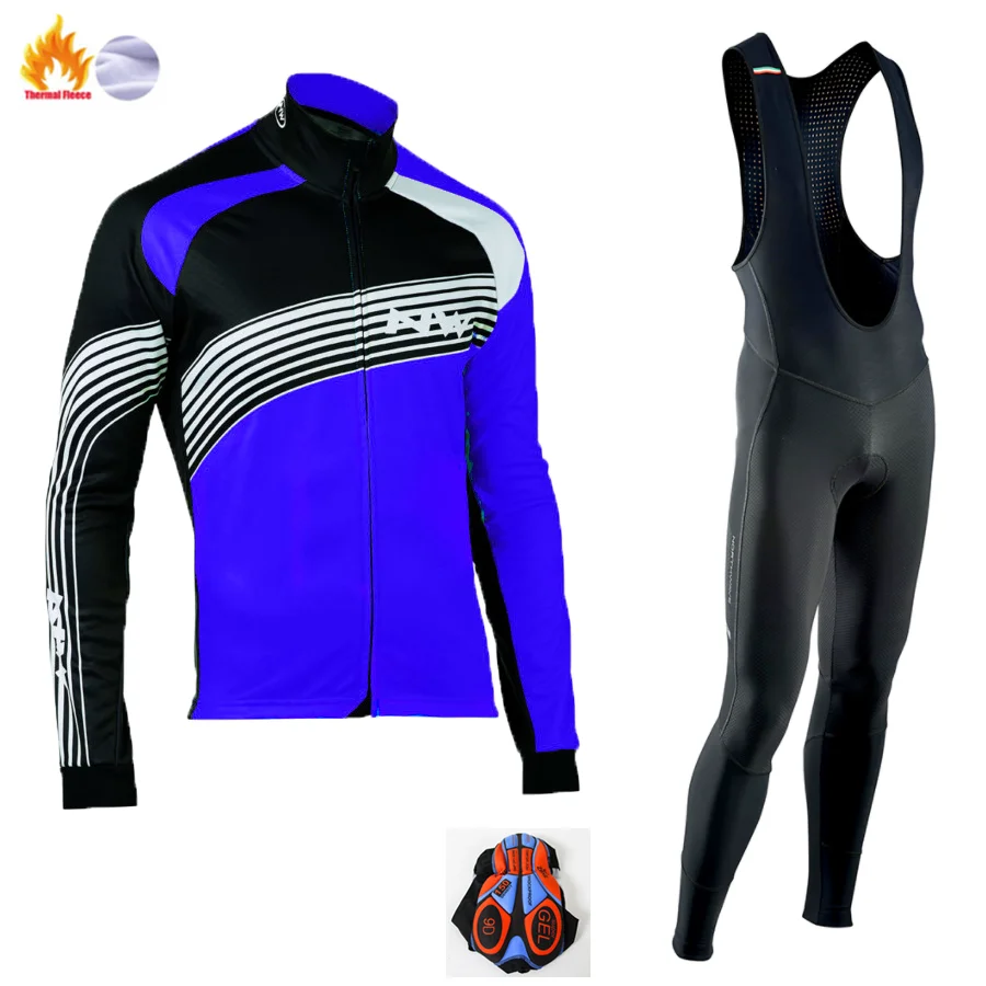 Winter Jersey Suit NW Pro team зимний комплект из Джерси с длинным рукавом для велоспорта, одежда для горного велосипеда, Теплая Флисовая одежда для велоспорта, Майо Ropa Ciclismo - Цвет: Winter Jersey Suit