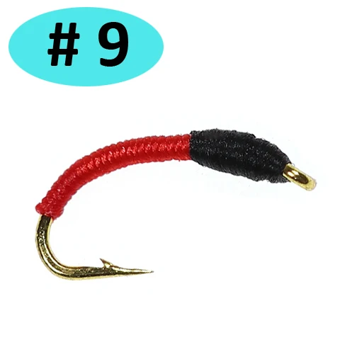 Color 9 ICERIO 8 шт. Midges Buzzer Nymphs мухи форели рыболовные приманки - Цвет: Color 9