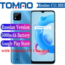 realme C11 2021 Russian Version 4G MobilePhone 5000mAh Big Battery 6.5" Large Display 2GB RAM 32GB ROM 8MP Camera   1600*720 NFC