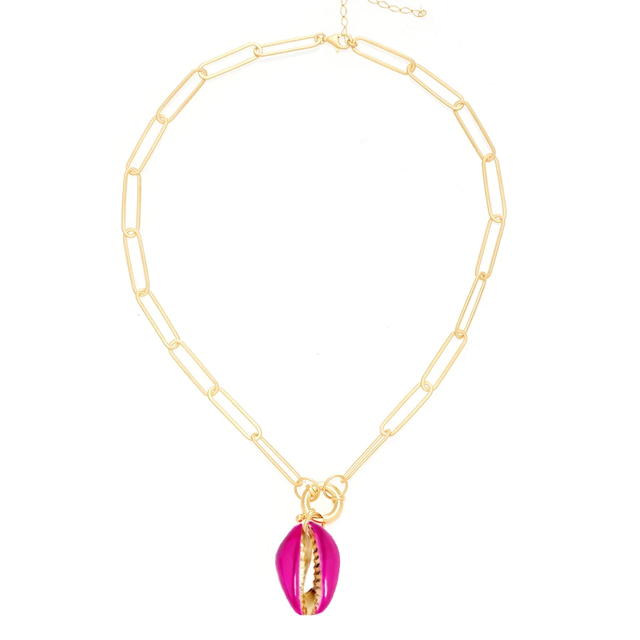 Vsco девушка moda mujer сатана газ Bijoux Эмаль ожерелье с раковинами кулон joias feminina богемные boho женские аксессуары ожерелье - Окраска металла: necklace 3