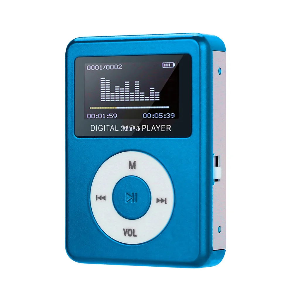 USB мини MP3-плеер ЖК-экран Поддержка 32 ГБ Micro SD TF карта# T2