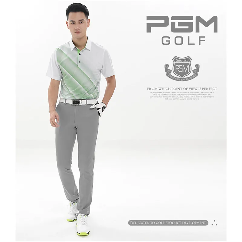 PGM Весна Лето Брюки для гольфа мужская полиэфирная суконная ткань полная длина водонепроницаемые брюки 7 цветов XXS-XXXL толщина умеренная - Color: gray
