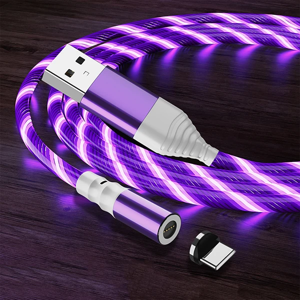 purple Магнитный кабель 3A Micro usb type-C, зарядное устройство для iPhone XS X 8 7, для samsung huawei type-c, магнитный кабель для быстрой зарядки - Цвет: purple