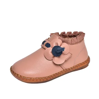

2020 Fall/Winter new girl baby Toddler Flat Shoes children's shoes soft bottom non-slip flower shoes cotton shoes tendon bottom