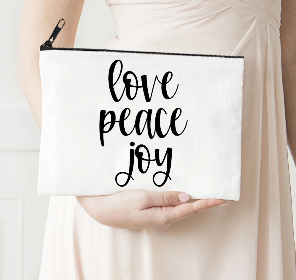 Сумка для макияжа с надписью Love Peace 2021 | Багаж и сумки