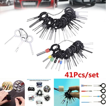 

Terminal Removal Tool Kit for Car, Wire Connector Pin Release Key Extractor Tools Set for Most Connector Terminal(41 Pieces)