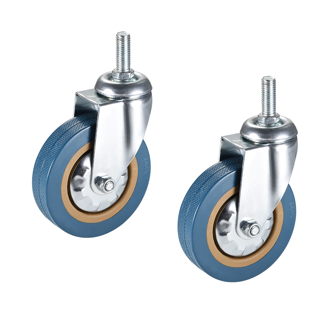 

uxcell Swivel Caster Wheels PVC Caster 4 Inch Dia Wheel M12 x 30mm Threaded Stem 100lb Capacity , 2pcs