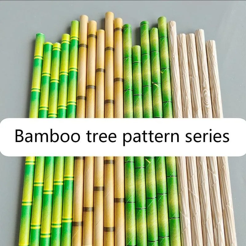 25 x bambú-Design papel-pajas trinkhalme cóctel Hawaii; k1 