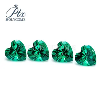 

9.x9.5mm Holycome lab created emrald heart cutHot Sales green colors VVS diamond TOPQUALITY Green for moissanite ring making