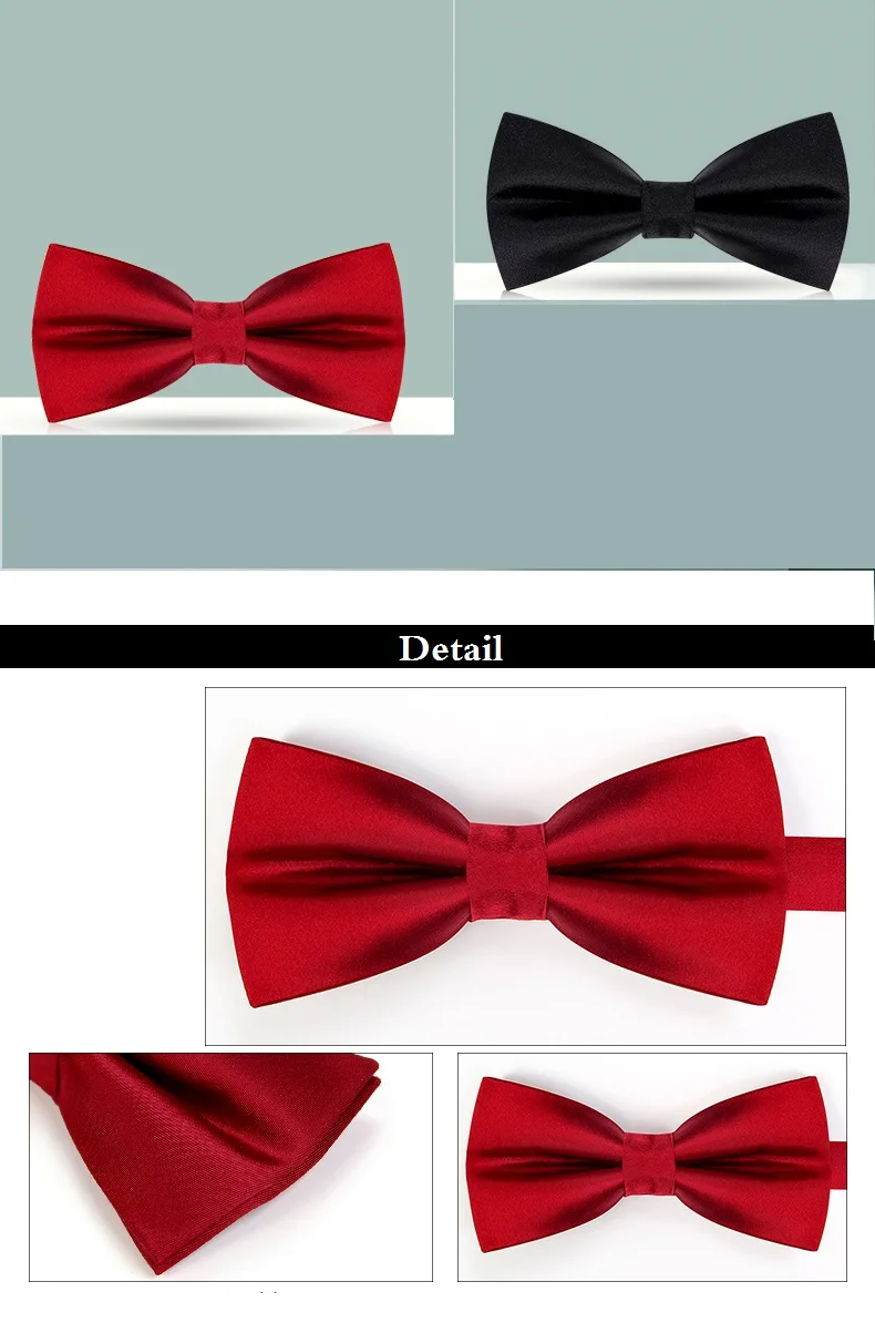 2019 Новая мода мужские галстуки-бабочки свадьба двойной ткани шелк красный черный галстук-бабочка клуб банкет годовщина бабочка галстук с