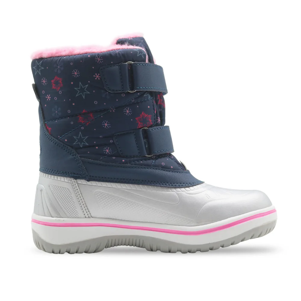 Apakowa/Водонепроницаемые зимние ботинки для маленьких девочек; Детские зимние уличные ботинки для прогулок и пеших прогулок; Нескользящие резиновые сапоги для верховой езды; обувь для-30 °C