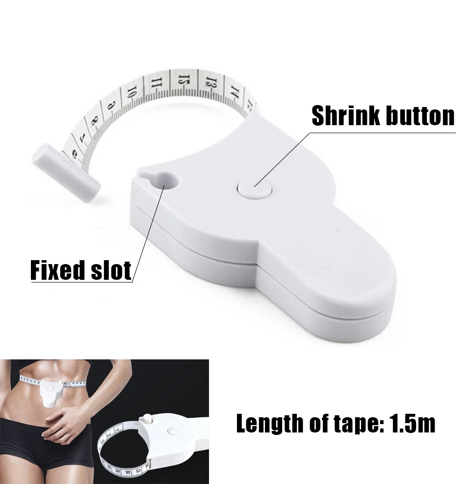 150 cm/60 inch Retractable Ruler Body Measuring Tape Self-tightening Automatic Telescopic Ruler For Fitness Weight Loss Measure angled feeler gauge