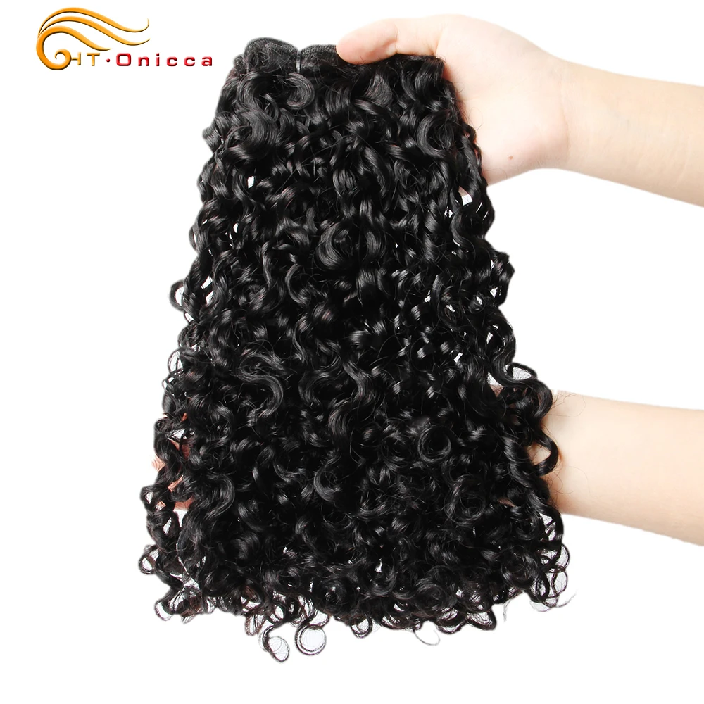 Перуанские Волосы remy с двойным нарисованным покрытием, 3 шт., накладные волосы Funmi, человеческие волосы Pissy Curl, накладные волосы для черных женщин