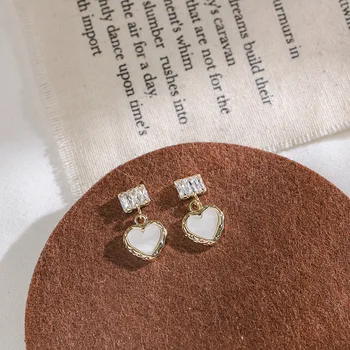 

2020 New Arrival Metal Trendy Heart Women Dangle Earrings Korean Fashion Love Female Sweet Girl Lovely Female Elegant Jewelry