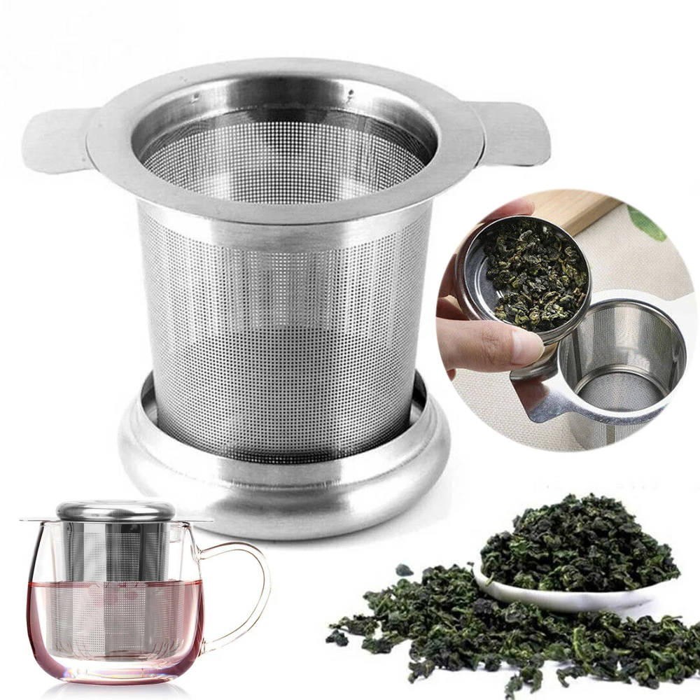 Новая сеточка для заваривания чая из нержавеющей стали, металлическая чашка, фильтр для трав, специй с крышкой, легко чистить чайник, горячая Распродажа