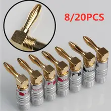 8/20 шт. Nakamichi 4 мм разъем типа "банан" разъем красный и черный покрытый золотом музыкальный динамик разъем типа "банан"