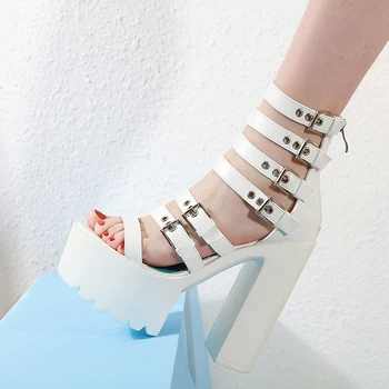

Dames Sandalen 14cm Heel Platform Sandals Women High Heel Sandals Female Shoes Womens Shoes Heels Punk Gladiator Sandals
