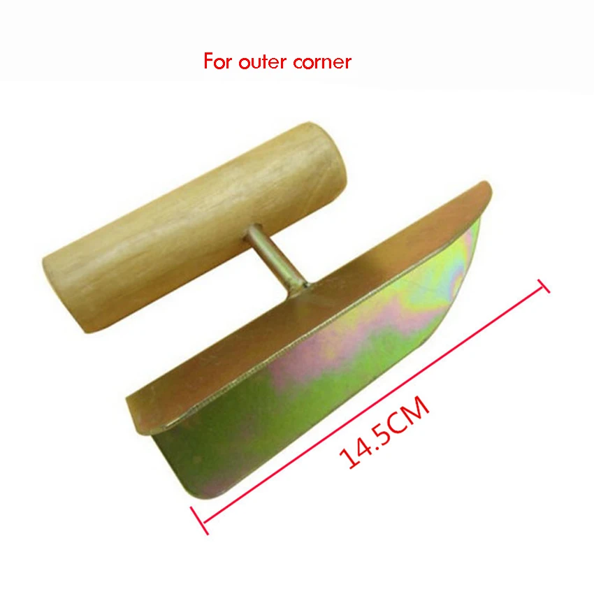 Drywall Inside / Outside Corner Tool with Wooden Handle- Perfect 90 Degree Corner Drywall Finishing Galvanized Corner Trowel