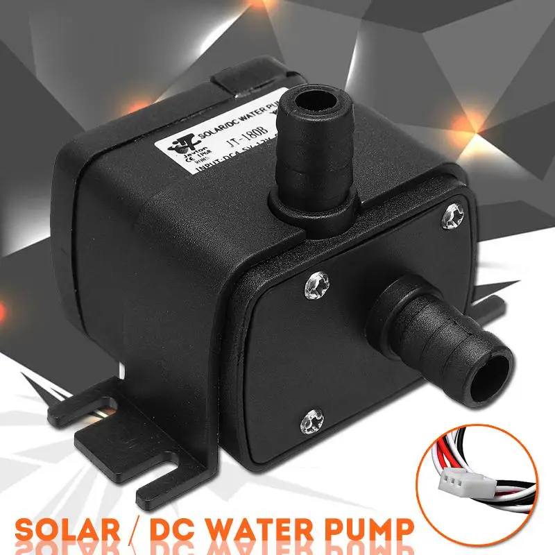 Солнечный DC 12 В 5 Вт Мотор водяной насос водяного охлаждения насос погружной насос переменный поток аквариумный насос постоянного тока