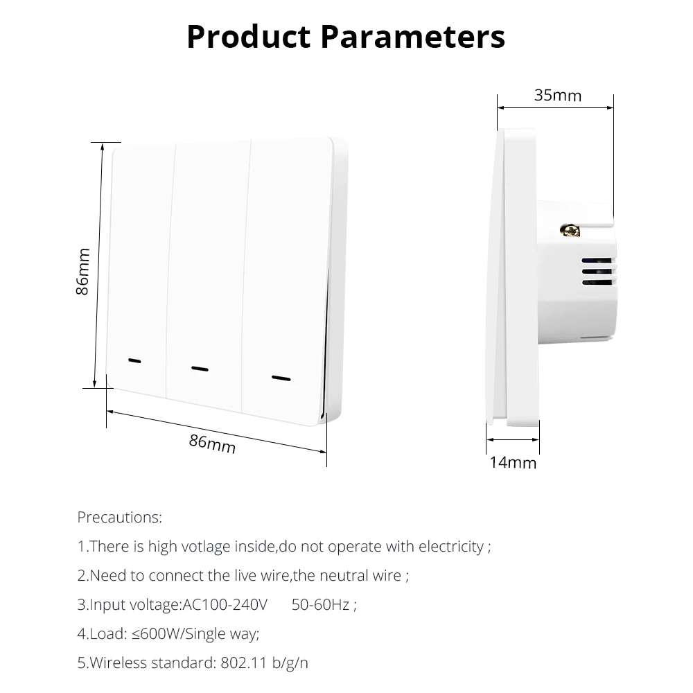 Zemismart Tuya Zigbee выключатель света 3 банды физической Настенные переключатели Push Button прерыватель 110v 220v