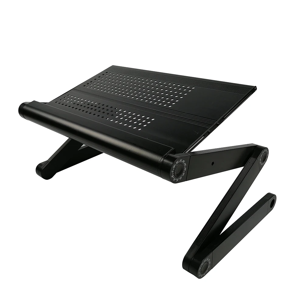

Laptop Table Stand Portable Mobile Laptop Standing Desk with Mouse Pad Fully Ergonomic Mount Laptop Ultra-light Aluminum Black