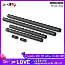 Bloco das hastes de smallrig 15mm com os conectores do tampão da haste da linha m12 hastes da liga de alumínio para mattebox seguem o sistema da haste do foco 15mm-1659