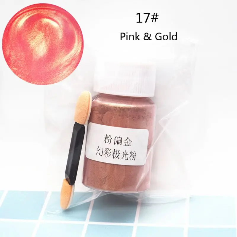17 Aurora Pearl Pigment Powder Mica Pearlescent Colorants Resin Dye Jewelry Making Accessories - Цвет: 17