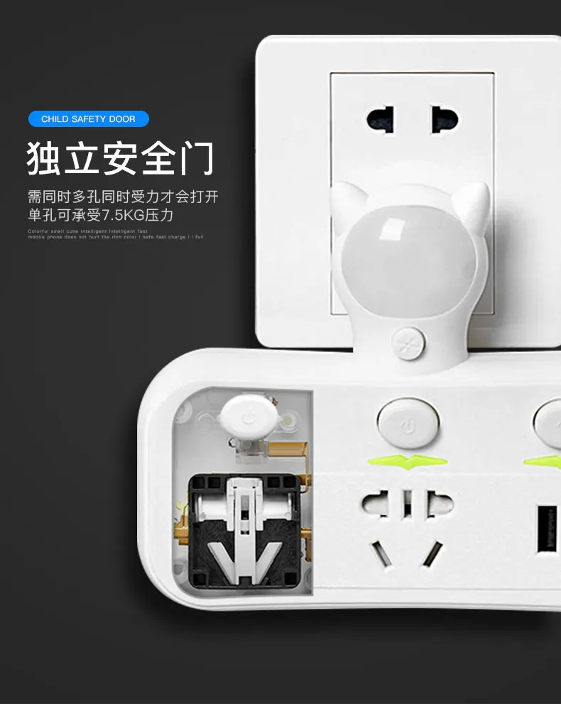 Специальное предложение Ночной выключатель света беспроводной многофункциональный с USB розеткой мощность полосы зарядки Национальный Стандартный блок питания