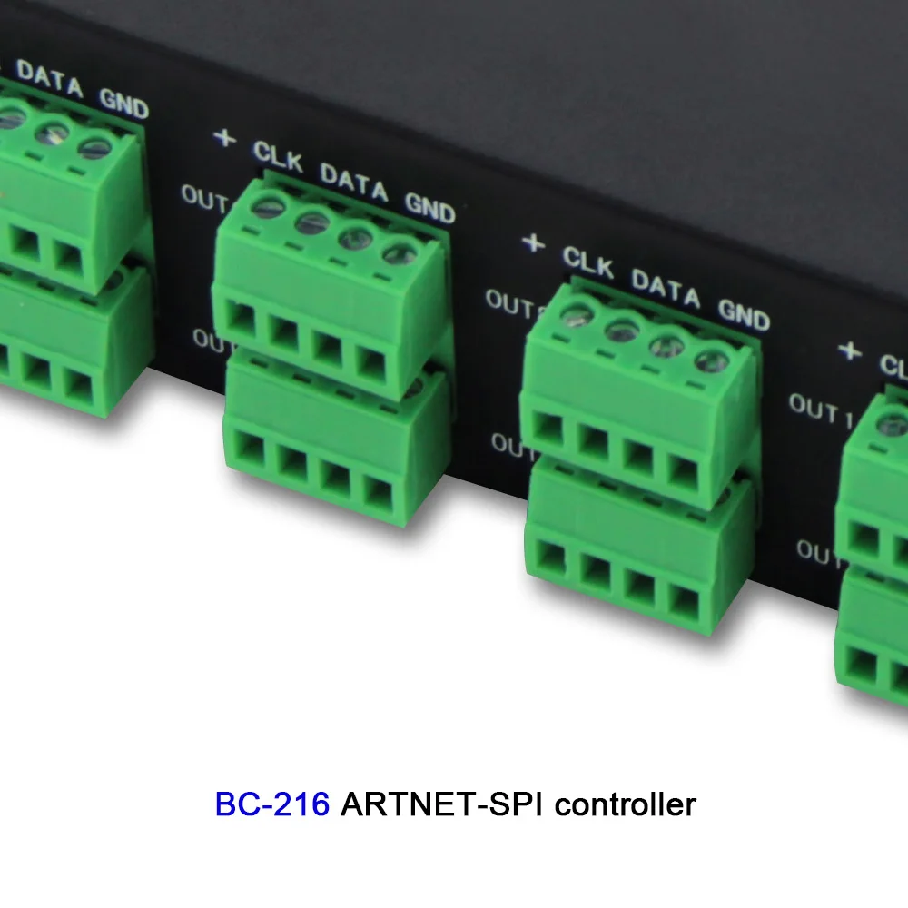 BC-216 DC5V-24V 16 каналов Светодиодный Artnet контроллер Artnet к SPI/DMX пиксельный светильник светодиодный контроллер+ два порта(2*512 каналов) выход
