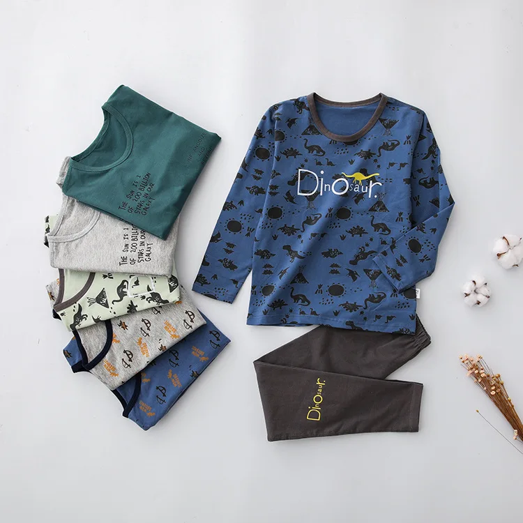 Children's Underwear Cotton Autumn Winter New Double-sided Sanding Korean Family Clothing Boy Autumn Kids Pajamas Pants Set