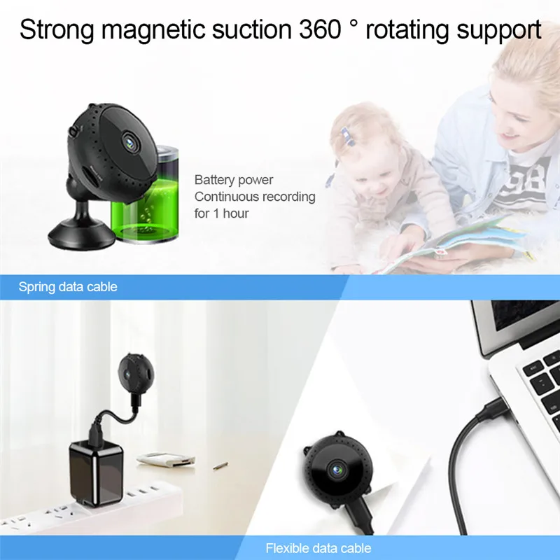 Инфракрасная мини-камера ночного видения 1080P Wifi домашняя камера безопасности магнитная беспроводная камера наблюдения телефон приложение удаленный монитор